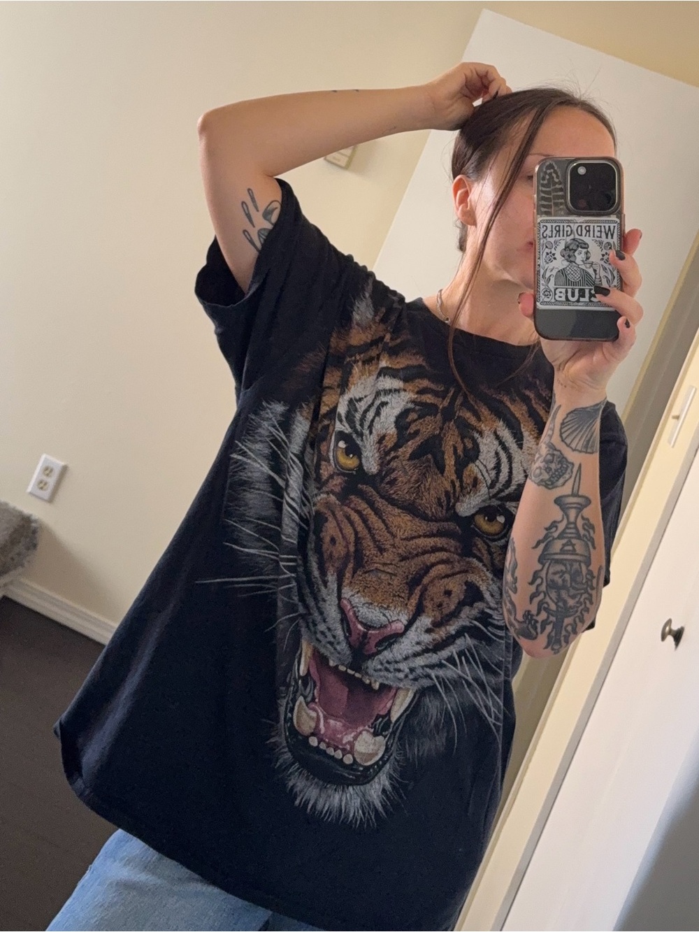 Black Tiger Graphic Tee - Women